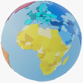 3D Geopolitical World Map